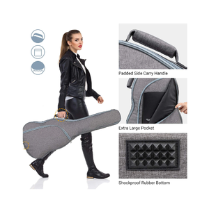 ギターバッグパッド入りギターギグバッグケース0.35インチパッド入りデュアルアジャスタブルショルダーストラップギターケース - Product Image 5