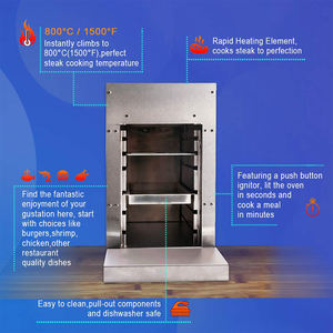 شواية غاز البروبان المحمولة بالأشعة تحت الحمراء BM001 - شواية من الفولاذ المقاوم للصدأ للطاولة للطهي الخارجي بدون عناء: مثالية للستيك - Product Image 2