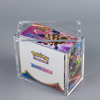 Boîte de présentation en acrylique avec couvercle magnétique coulissant pour cartes Pokémon, portable, facile à assembler, design moderne