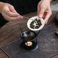 Brûleur d'aromathérapie en fer forgé, brûleur simple pour poudre d'encens et pilules d'encens, brûleur d'huiles essentielles à combustion sèche pour intérieur
