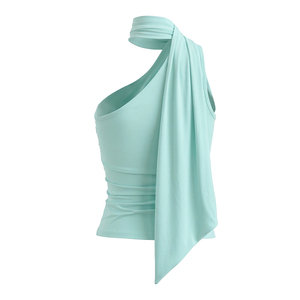 Viviblook C26TP243 Chaleco de Verano para Mujer, Nuevo y Sexy Chaleco sin Mangas con Hombro Descubierto, Top de Tirantes para Damas - Product Image 6