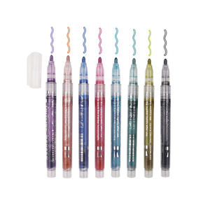 Stylo marqueur fluorescent double ligne à effet clignotant pour le dessin DIY – Offre spéciale - Product Image 4