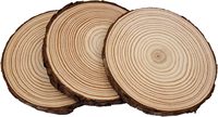 Kit de tranches de bois naturel non finies pour artisanat, cercles décoratifs, ornements de Noël, décorations rustiques de mariage avec écorce