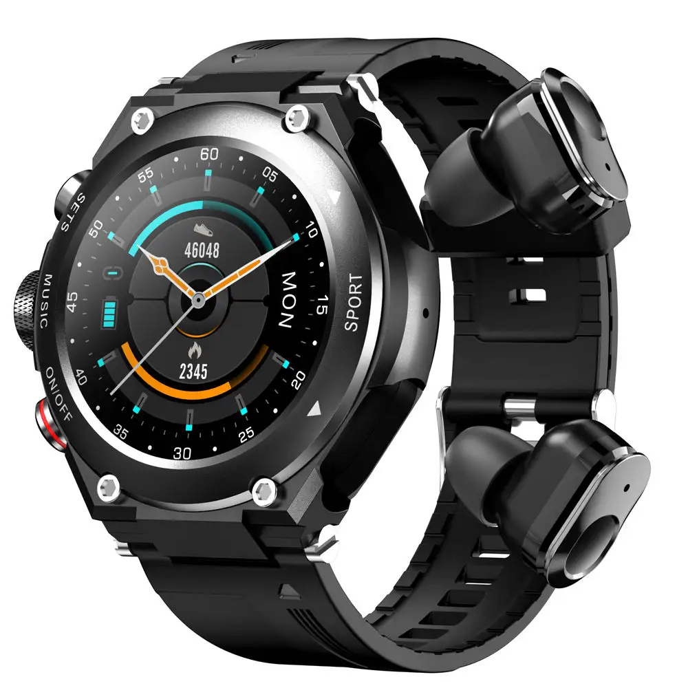 GAOKE T92 Smart Watch With Earbuds Wireless Call Smart Watch Waterproof Sport Reloj Band 2 In 1 Smartwatch With Earphone Earbuds