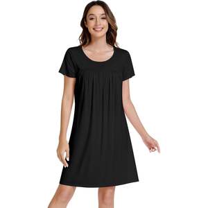 Camisón de Bambú y Viscosa para Mujer, Manga Corta, Ropa de Dormir Suave, Camisón Informal para Mujer, Venta al Por Mayor - Product Image 1