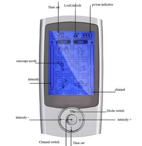 Appareil médical domestique pour adultes, mini stimulateur musculaire électronique, unité TENS, soulagement de la douleur, 24 modes, double canal, batterie intégrée - Product Image 3