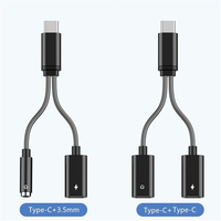 Câble convertisseur audio Type C 2 en 1 vers prise jack 3,5 mm, adaptateur casque PVC, charge rapide, microphone, répartiteur de haut-parleur