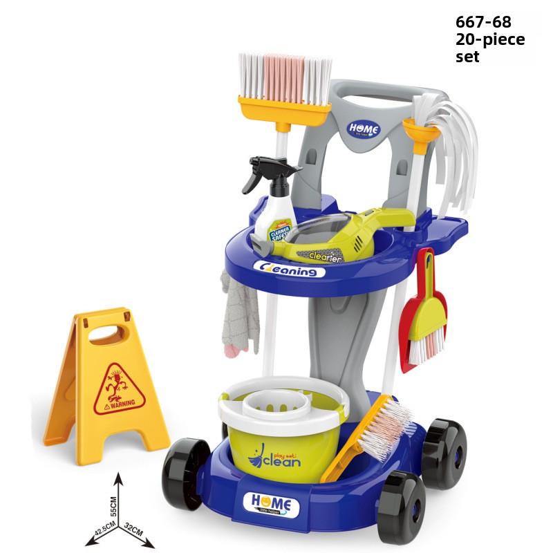 Kit carrello di pulizia blu 667-68 - 20 pezzi per aspirapolvere