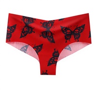 Braguitas sin costuras de seda helada para mujer, talla grande, de tiro medio, estampadas, invisibles, transpirables, para deporte y yoga
