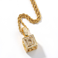 Collar de Moda con Cadena Larga de 26 Letras, Estilo Hip Hop, con Circonitas Brillantes, Colgante de Diamantes con Letras C, N, Y, S, E, T, R