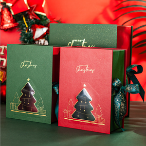 Custom Logo Wholesale Red Magnetic Folding Gift <strong>Box</strong> <strong>Large</strong> Merry <strong>Christmas</strong> <strong>Eve</strong> Gift Packaging <strong>Box</strong> With Ribbon - Product Image 1