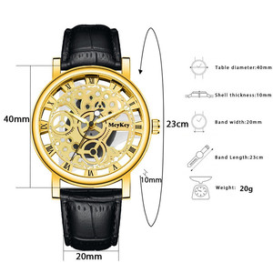 Men's transparent hollow imitation <b>mechanical</b> <b>watch</b> men's leather quartz <b>watch</b> <b>watch</b> wholesale - Product Image 6