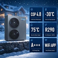 Pompe à chaleur air-eau EVI monobloc Inverter R290 15-24KW sans réservoir, haute efficacité, écologique, électrique, en métal, contrôlée par application, pour usage domestique