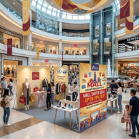 Mur d'exposition portable personnalisé en tissu tendu avec support, bannière répétitive, toile de fond pour salon professionnel, présentoir pop-up