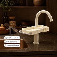 Support de rangement moderne pour robinet de salle de bain, organisateur d'évier de cuisine pour savon et éponge
