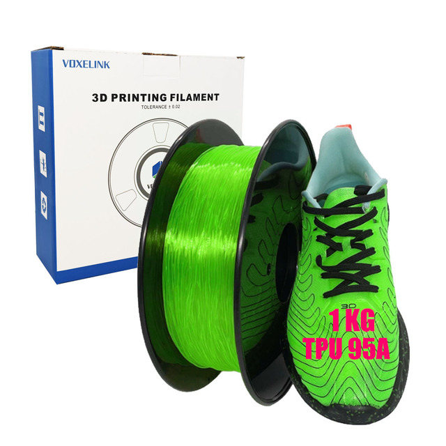 VOXELINK TPU 95A High Speed 1.75mm Flexible Soft 3D Printer Filament 1000g Spool Fit Most FDM Printers CE Rosh Certified