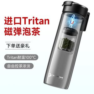 Tritan Material Portable <b>Cup</b> One Touch Opening Heat Resistant Travel Water Bottle Bpa Free Solid Color Design - Product Image 3
