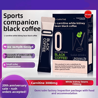 Café noir instantané sans sucre à la L-Carnitine et haricot blanc, sans ésters, style américain, en sachet individuel, 40g (20 sachets)