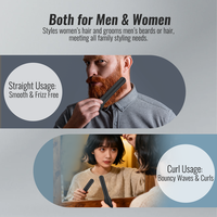 Lisseur de barbe sans fil pour homme, mini fer à lisser fin pour les bords, les racines, les cheveux courts, la moustache et les franges, rechargeable, type crayon