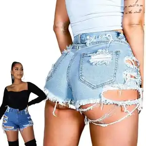 2022 custom logo ladies streetwear sexy shorts women jeans shorts
