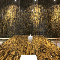 Mélange naturel rétro-éclairé en pierre de luxe Grande dalle d'agate Marbre translucide poli Table de bar d'hôtel Comptoir Dalle d'agate