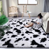 Tapis imprimé léopard noir et blanc tapis de chambre à coucher tapis tapis Super doux Shaggy tapis et tapis salon