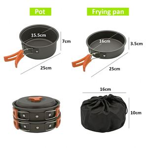 Outdoor Camping Hiking Picnic Pot Set Portable Tableware Mess <strong>Cooking</strong> <strong>Kit</strong> Camping Cookware for Outdoor <strong>Cooking</strong> - Product Image 3