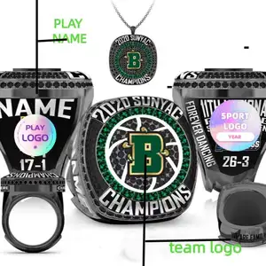 Anillo de aleación de cristal personalizado para baloncesto, anillos de campeonato para jóvenes de china