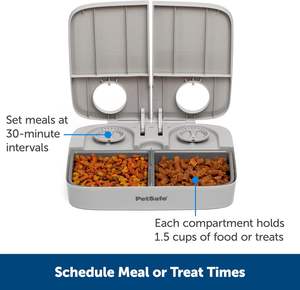 Pour PetSafe automatique chat chien mangeoire 2 repas programmable sec semi-humide distributeur de nourriture 3 tasses/16 onces capacité bols pour animaux de compagnie mangeoires - Product Image 3