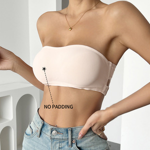 <span class=keywords><strong>Sujetador</strong></span> tipo bralette bandeau <span class=keywords><strong>sin</strong></span> <span class=keywords><strong>tirantes</strong></span>, blanco, antideslizante, con espalda cruzada, ajustable con gancho, <span class=keywords><strong>sin</strong></span> <span class=keywords><strong>relleno</strong></span>, inalámbrico, tipo tubo, para mujer, venta al por mayor OEM - Product Image 2