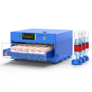 Incubadora de huevos de ganso y pato de doble potencia, controlador de humedad y temperatura totalmente automático, DC12V, AC220V