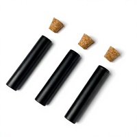 Flacons en verre noir mat avec bouchon en liège, logo personnalisé, tube à essai en verre givré pour échantillon de parfum, emballage d'huile essentielle
