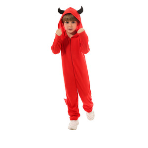 Novedades en Disfraces de Cosplay Rojos para Niños, Mono con Capucha para Niños, Vestido para Fiesta, Actuación, Halloween, Disfraz de Diablo para Niñas y Niños - Product Image 2