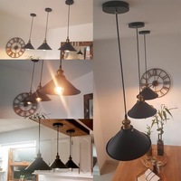 Vente en gros Suspension artistique en fer simple de style rétro industriel pour table à manger Lustres à long cordon pour restaurant bar hot pot