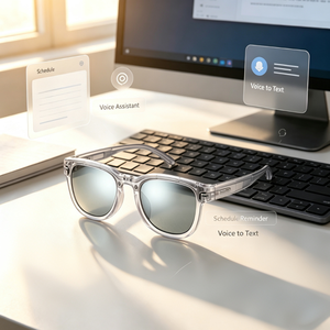 Lunettes intelligentes IA avec traduction en temps réel, assistant IA, prise de photos 4K, stabilisation vidéo, caméra, commande vocale - Product Image 3