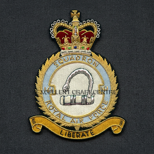 RAF SQD LIBRATE High Quality Lace Embroidered Patch <b>Sew</b>-On Fabric Badge Circular Luxury Design for Garment - Product Image 1