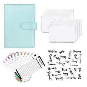 Set di raccoglitori economici A6 all'ingrosso personalizzati buste per contanti pianificatori di raccoglitori di sistemi di Budget con fogli di Budget di spese e adesivi per etichette - Product Image 1
