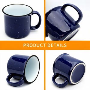 Haute qualité 13 oz. Mug en céramique à effet moucheté pour le camping, logo personnalisé - Product Image 3