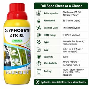 Herbicide Systémique Post-Emergence de Haute Qualité au Glyphosate 41% SL 480 G/L - Product Image 3