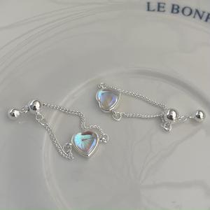 Anillo VIANRLA con Colgante de Piedra Lunar en Forma de Corazón, Joyería de Plata de Ley 925 para Chica, Envío Directo - Product Image 2