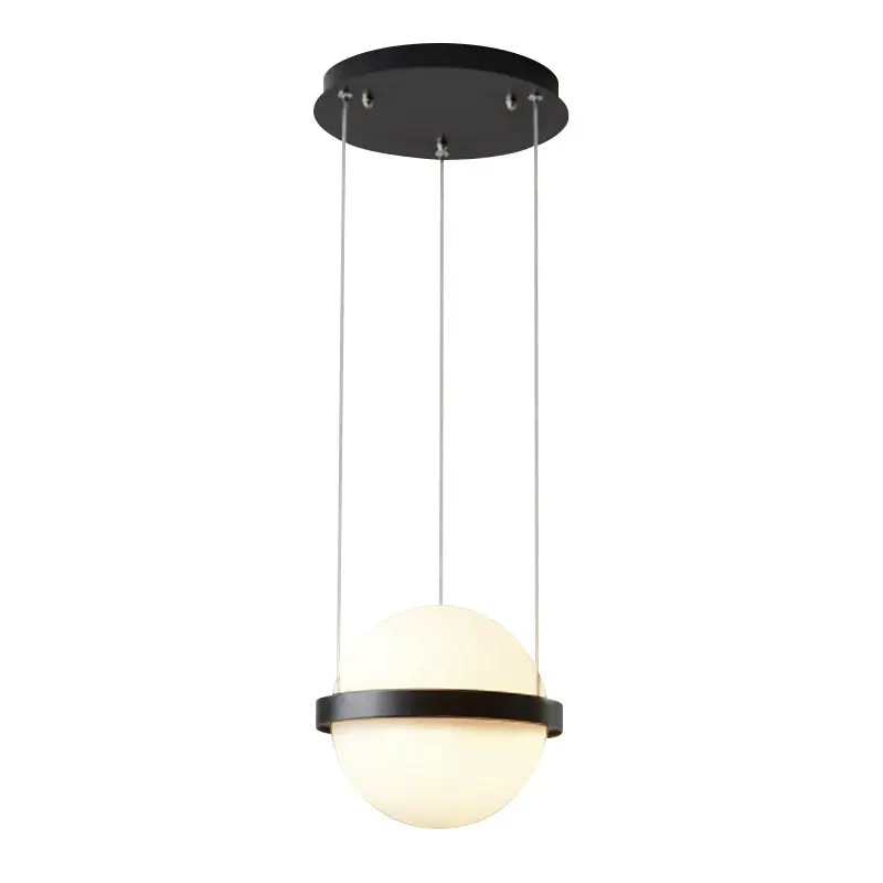 Lâmpada de vidro para decoração de interiores, luminária pendente com luzes LED preto fosco, 20W, lâmpada nórdica de cor amarela, economizadora de energia para jantar, venda imperdível