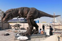 Grand dinosaure animatronique réaliste grandeur nature T-rex de 10 mètres, modèle de Tyrannosaurus Rex pour parc d'attractions