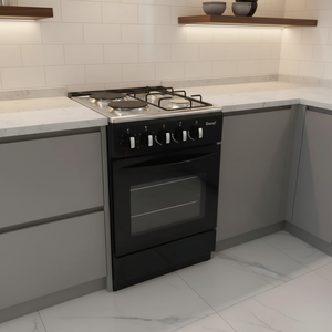 Cuisinière à gaz/électrique 4 brûleurs de 500 mm de large avec <span class=keywords><strong>four</strong></span> intégré, prête pour les VR, classe A, écoénergétique, en acier inoxydable, pour usage domestique et professionnel (restaurants) - Product Image 3