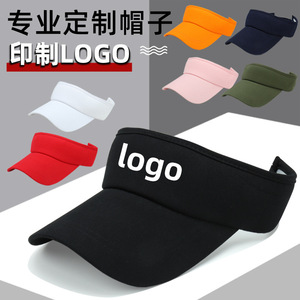 Custom Visor Hat Breathable Sun Protection Outdoor Travel Sports Cap Monochrome Logo Printing - Product Image 1