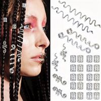 56 pièces d'accessoires capillaires tressés de style ethnique celtique, épingles à cheveux en spirale, pour tresses africaines et perruques