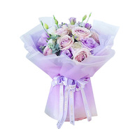 Feuilles de plastique imperméables Décoration florale de couleur graduée Bord coloré Papier d'emballage pour fleurs