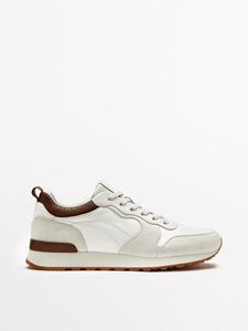 White Designer Men's Genuine Leather Walking Style Sporty Lightweight Breathable Trendy Running Sneakers Casual Sports Shoes - Product Image 2