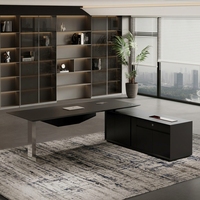 Bureau de direction moderne intelligent à hauteur réglable avec écran tactile, charge sans fil, écologique, en forme de L