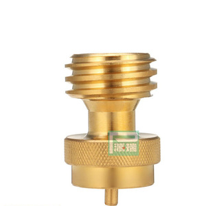 Copper Gas Cylinder <b>Adapter</b> With Valve Control <b>Plug</b> In Connection For Outdoor Use - Product Image 4