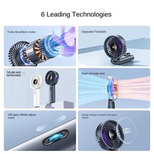 Nouveau <span class=keywords><strong>ventilateur</strong></span> portable à vitesse variable sans paliers, <span class=keywords><strong>petit</strong></span> <span class=keywords><strong>ventilateur</strong></span> turbo, affichage numérique, 100 vitesses, pliable, silencieux, pour l'extérieur, le camping-car, la maison - Product Image 5